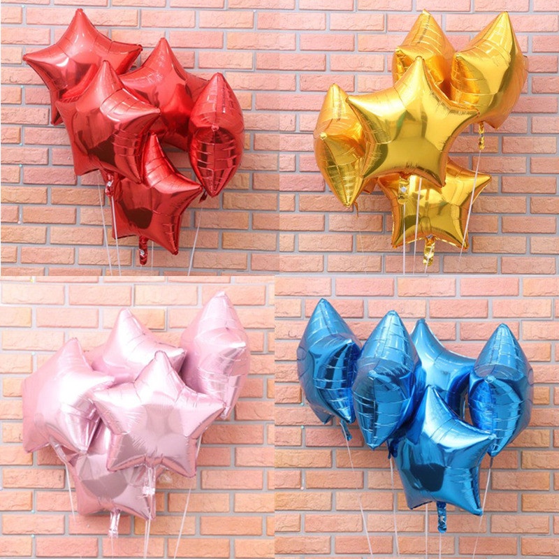 Bong Bóng Nhôm 18 Inch Hình Ngôi Sao Dùng Trang Trí Tiệc Cưới, Sinh Nhật, Giáng Sinh