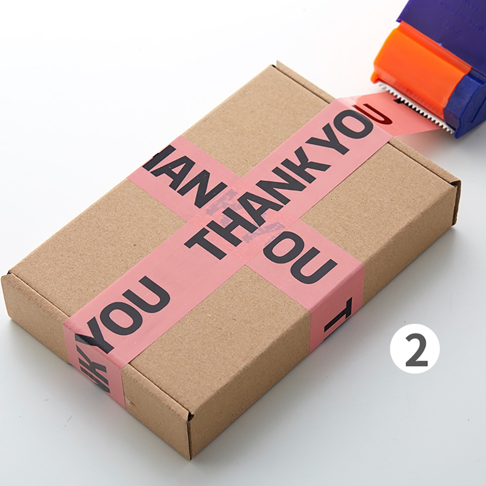 Cuộn băng keo in họa tiết chữ thank you 4.5cm x 100M dùng để trang trí / gói quà