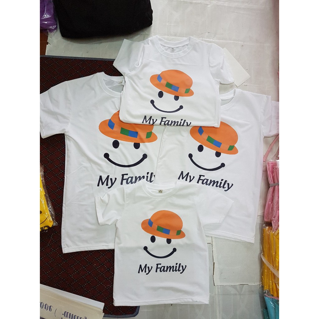 set áo gia đình mũ vàng
