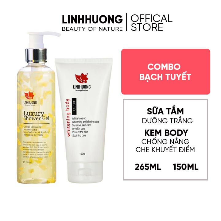 Bộ sản phẩm tắm trắng toàn thân : Sữa tắm Kem Body Linh Hương 320ml