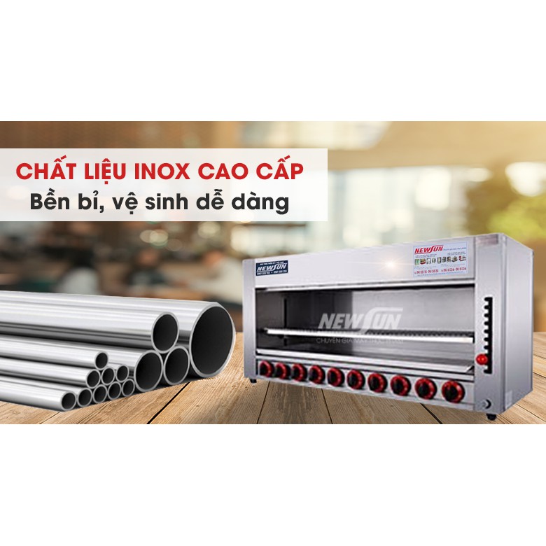 Lò nướng thực phẩm không khói Salamander 10, lò nướng đa năng họng bằng gas NEWUSN  hàng chính hãng