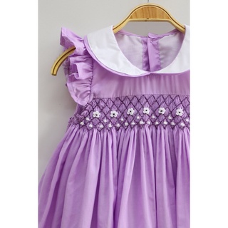 ĐẦM SMOCK CỔ SEN TÍM