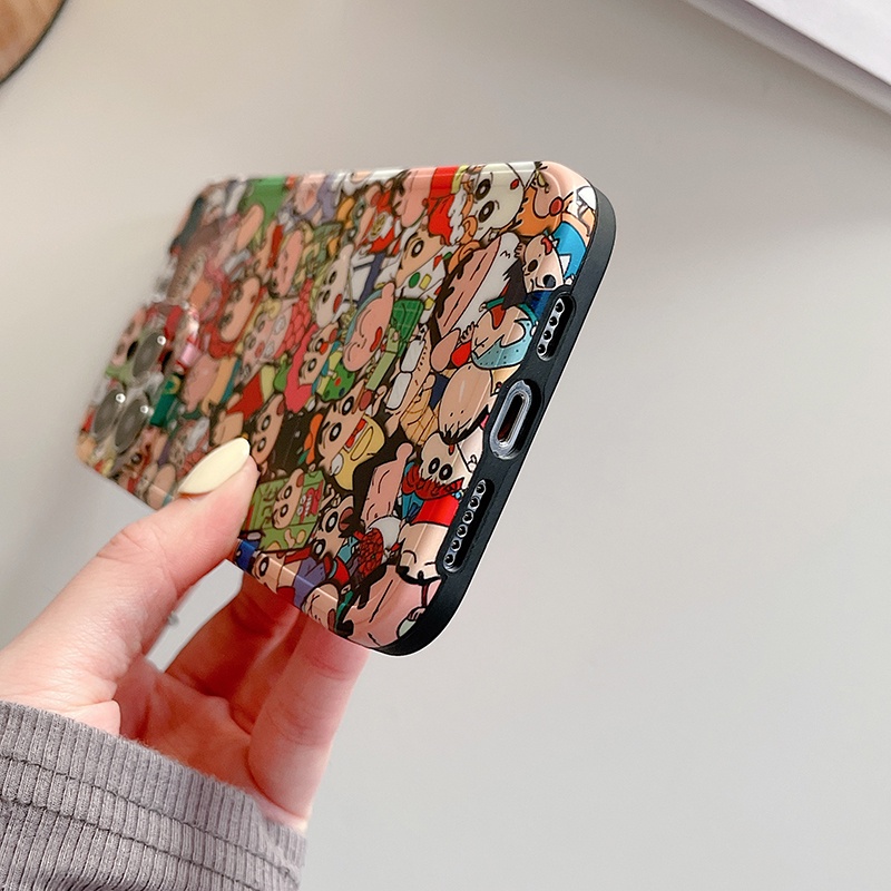 Ốp Điện Thoại Bề Mặt Nhám In Hình Cậu Bé Bút Chì Shin Chan Thời Trang Cho iPhone 7 8 Plus X XS XR 11 12 13 14 Pro Max Plus