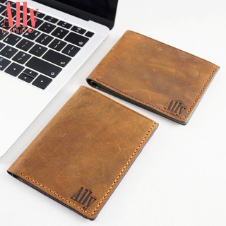 Ví da bò nam dáng ngang - đứng cao cấp | da bò sáp crazy horse - ally leather - s03