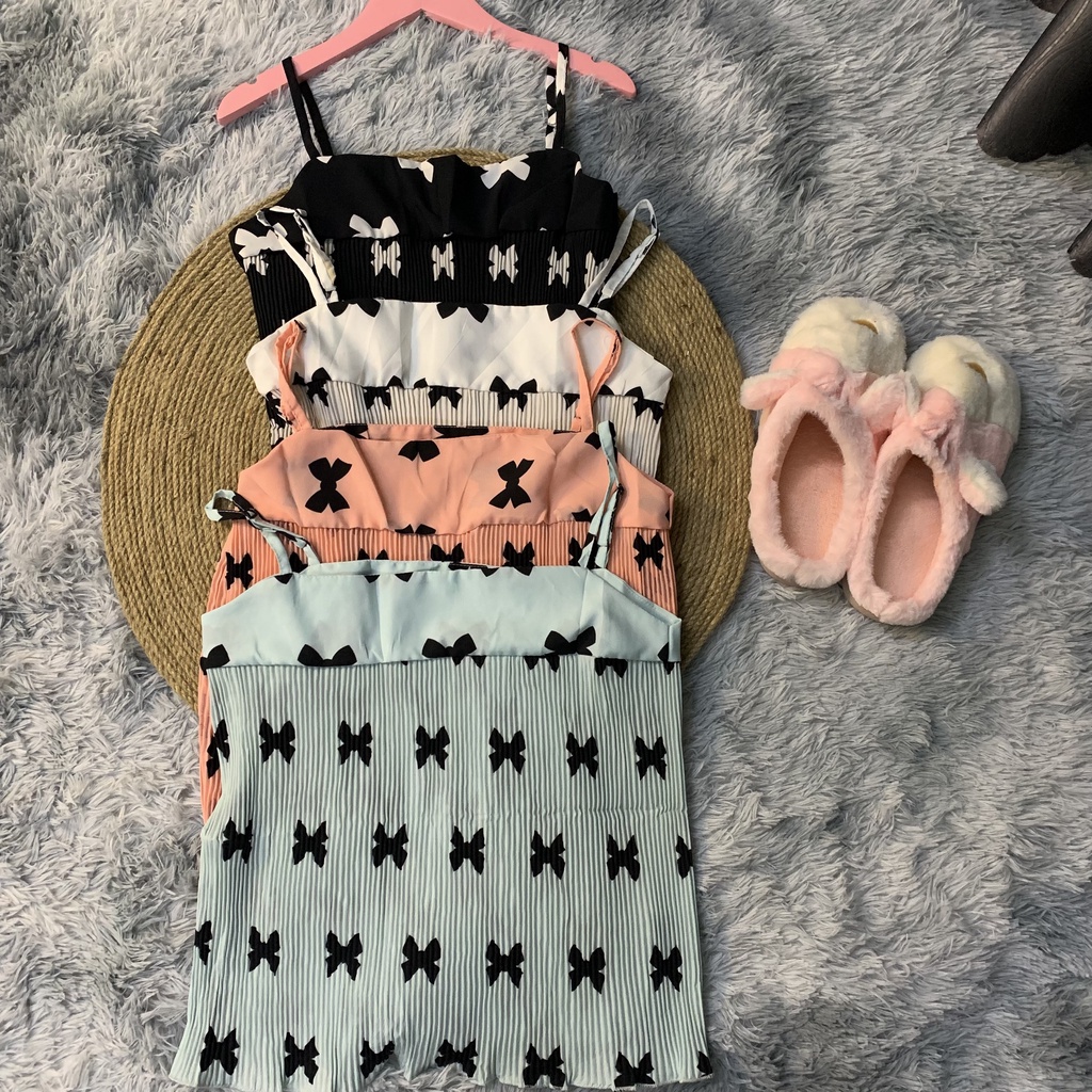 Đồ ngủ 2 dây sexy, đồ ngủ sexy chất kate lụa xếp ly mặc ngủ (ảnh thật) Freesize - Linqu sleepwear