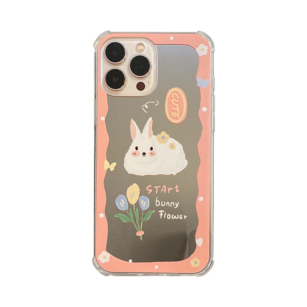Ốp Điện Thoại Mềm Họa Tiết Thỏ Hồng Dành Cho iphone 7 8 plus x xr xs 11 12 13 14 15 mini pro max se 2020