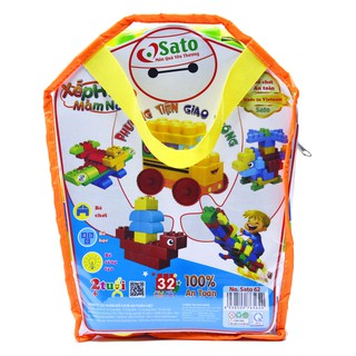 XẾP HÌNH MẦM NON 32CT CHO BÉ  (SATO 62) - Made in Việt Nam