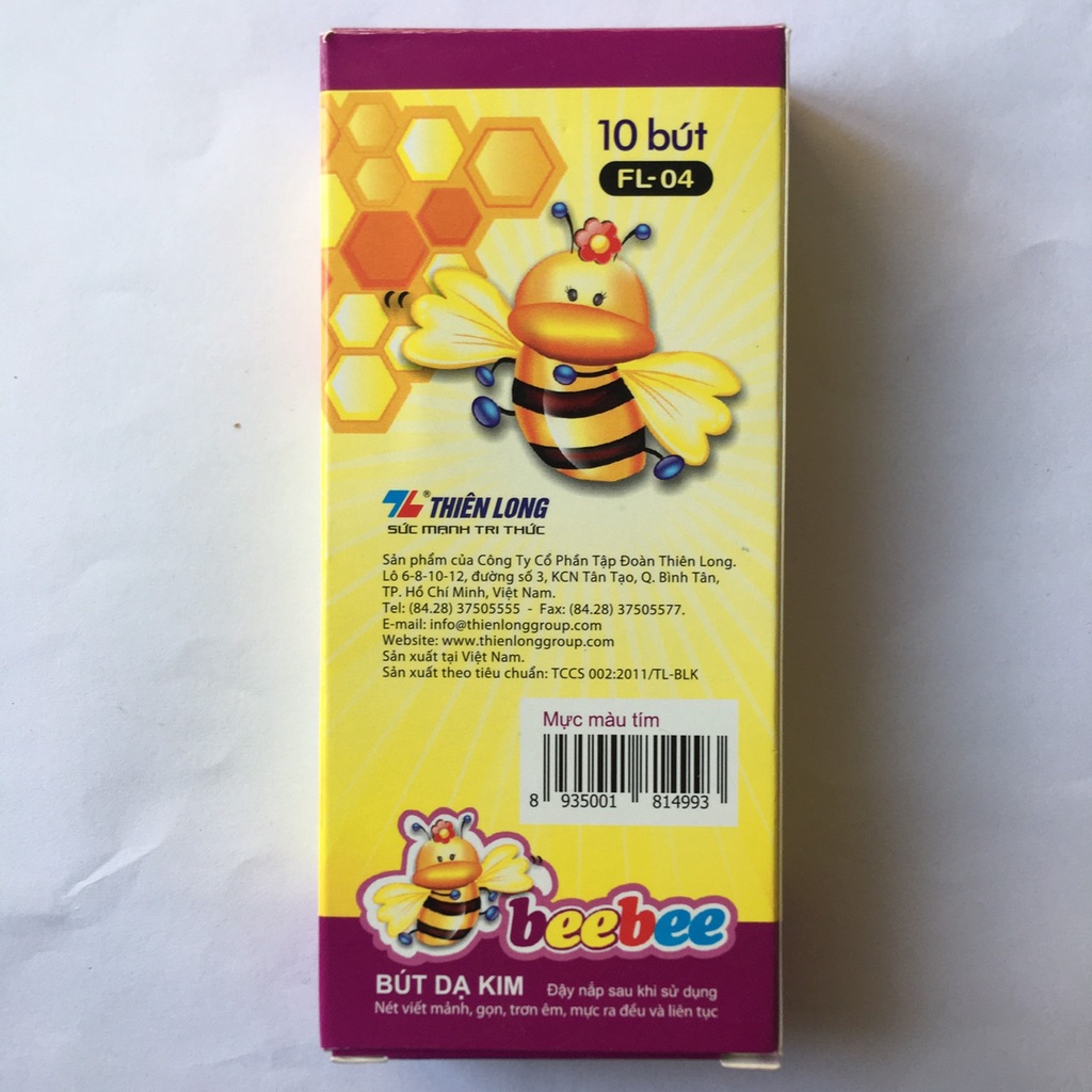 Bút Dạ Kim TL-04, Bút Bee Bee Màu Tím Dành Cho Bé Tập Viết