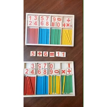 Đồ chơi trẻ em giáo dục toán học có chữ số , que tính, bảng số bằng gỗ - Đồ chơi thông minh cho bé