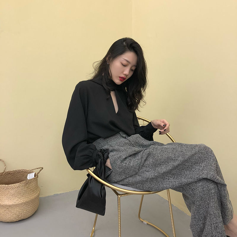 Korean Style Retro Wide Long Sleeve Shirt