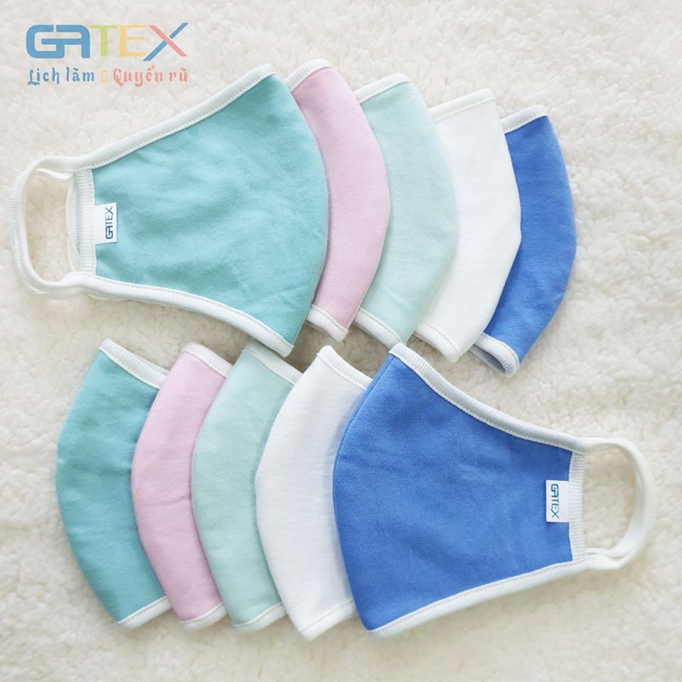 Combo 10 Khẩu Trang Kháng Khuẩn 3 Lớp Cotton - GATEX