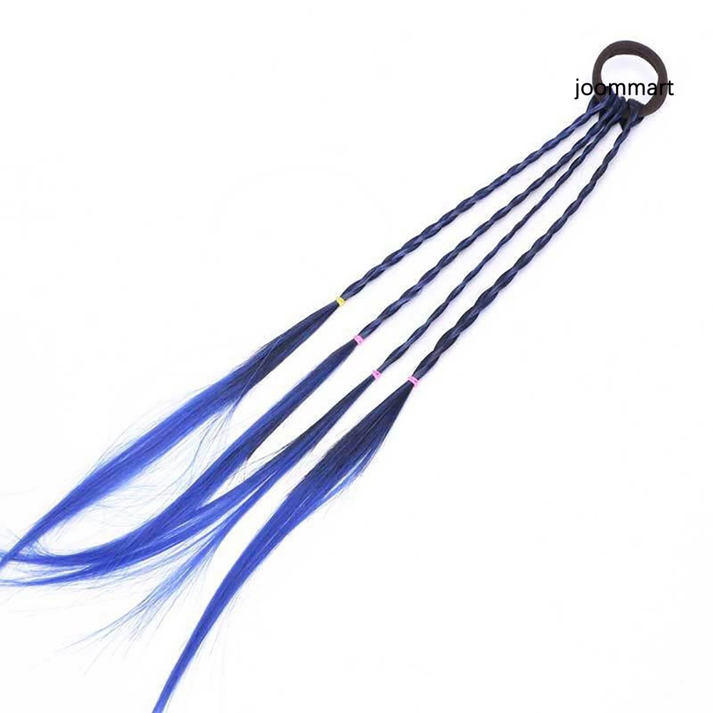 Set 4 Dây Cột Tóc Giả Co Giãn Kiểu Dây Bện Dễ Thương Cho Bé Gái