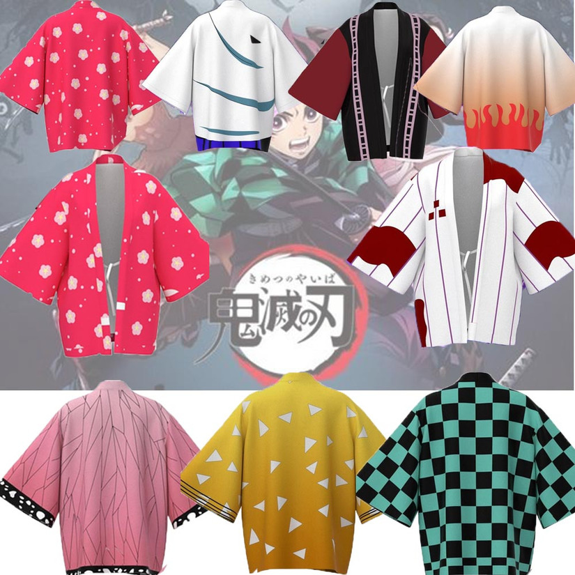 【COD】  Áo khoác kimono dáng rộng phong cách anime "Demon Slayer: Kimetsu no Yaiba" cosplay#yjteam66.vn