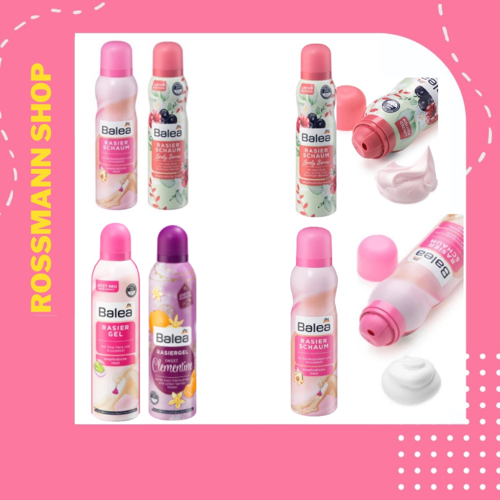Bọt/Gel cạo lông Balea Đức toàn thân và bikini dành cho nữ 150&200ml