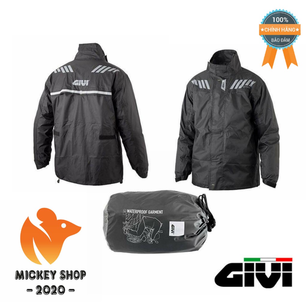 [ CHÍNH HÃNG ] Áo Mưa Givi RIDER TECH Rain Suit Black 04 RRS04 .AX