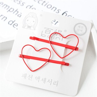 Set 2 kẹp tóc xước trái tim