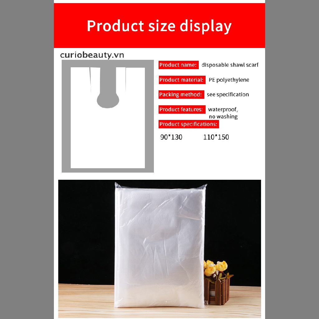 Set 100 áo choàng dùng một lần chống thấm nước cho salon làm tóc
 | BigBuy360 - bigbuy360.vn