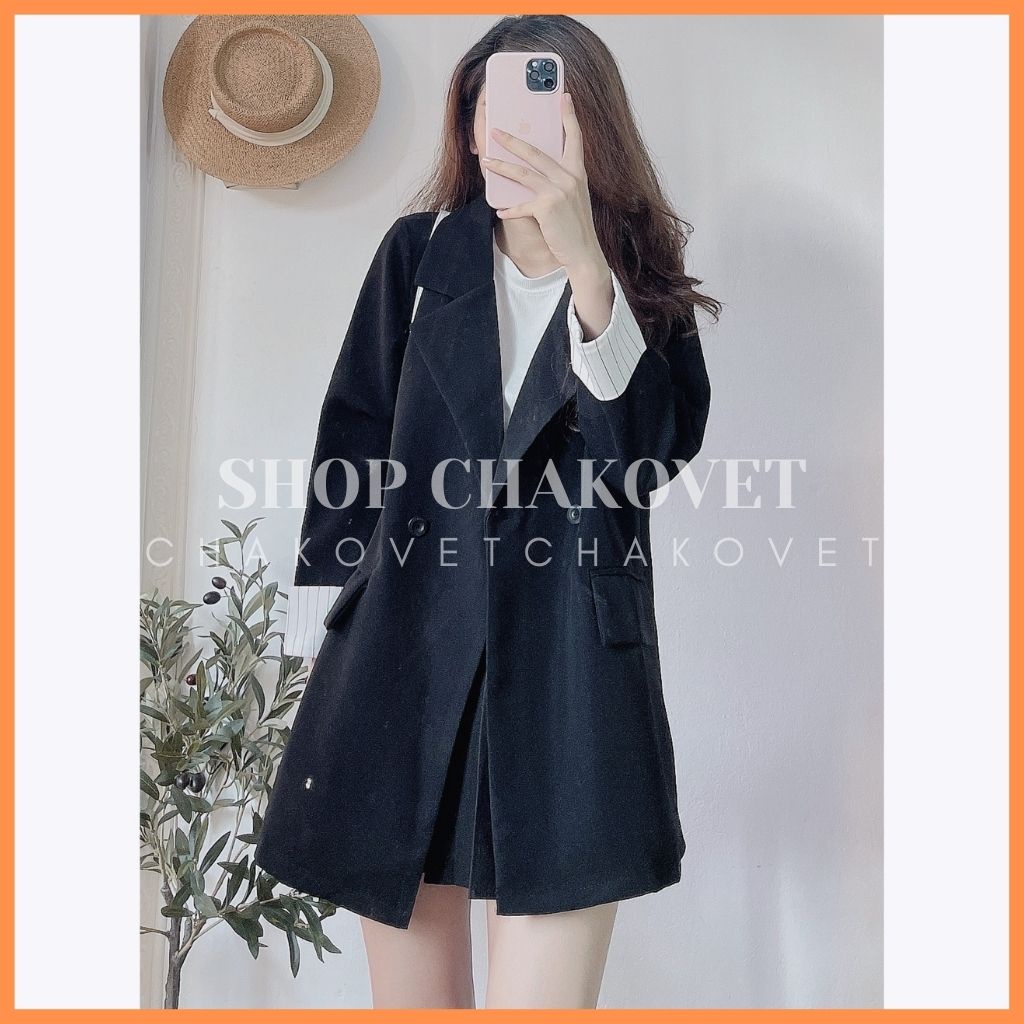 Áo blazer nữ dài tay AB.876, kiểu áo blazer khoác ngoài tay pha kẻ phong cách hàn quốc | WebRaoVat - webraovat.net.vn