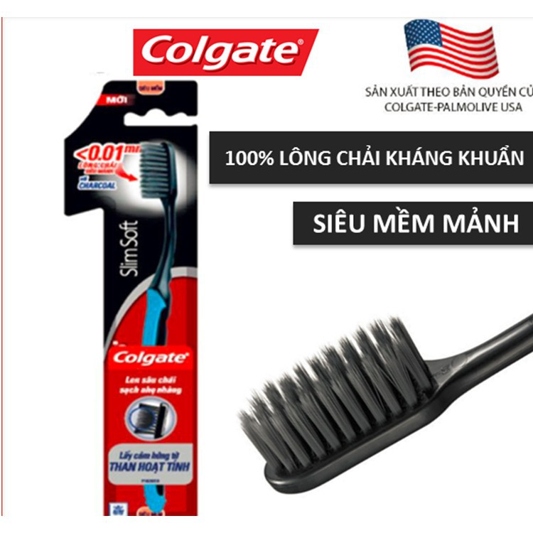 Bàn Chải Đánh Răng Colgate Slimsoft Charcoal Siêu Mềm