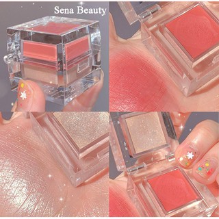Phấn má bắt sáng hai màu tự nhiên lâu trôi Magic Casa Sena Beauty