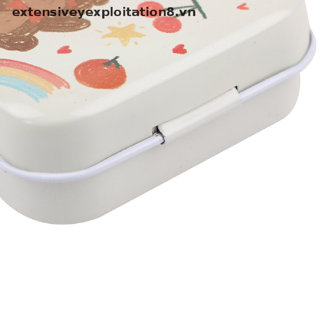 Hộp thiếc mini đựng trang sức/ tiền xu in hình gấu dễ thương