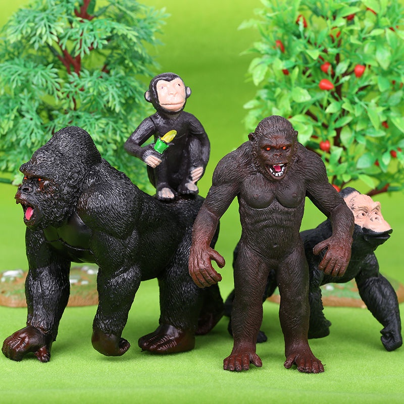 PMô phỏng Silverback lớn tinh đứng đạo cụ đười ươi khỉ động vật hoang dã hình tĩnh đồ trang trí chơi trẻ em