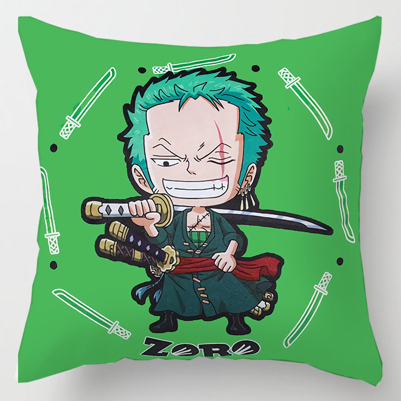 Vỏ Gối Sofa In Hình Nhân Vật Luffy Zoro Phim One Piece 45x45cm