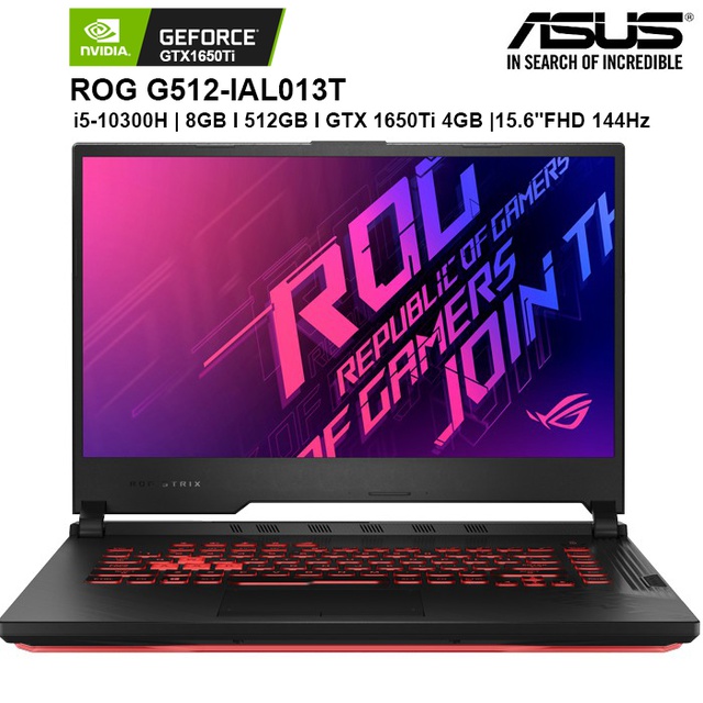 [Mã ELMALL1TR5 giảm 6% đơn 3TR] Laptop ASUS G512-IAL013T i5-10300H 8GB 512GB GTX1650Ti 15.6" FHD 144Hz W10 | BigBuy360 - bigbuy360.vn