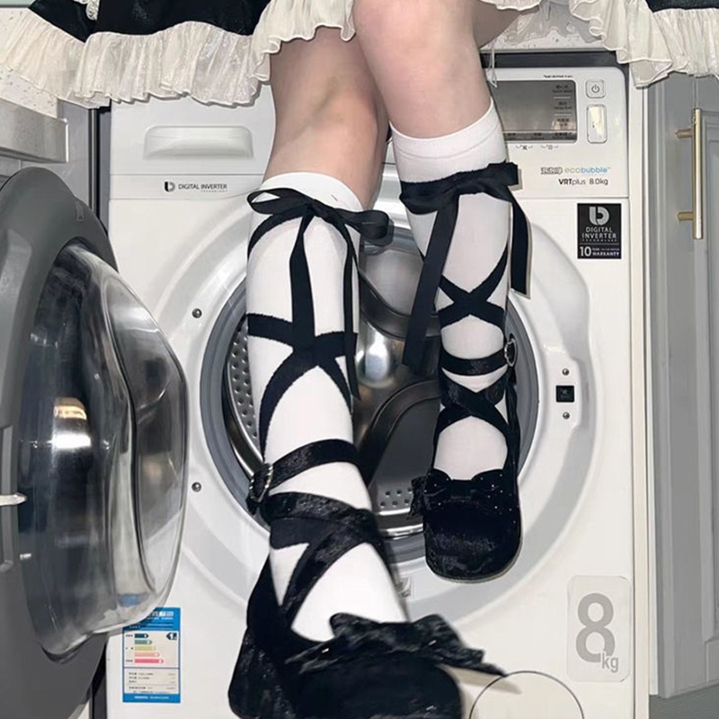 Xixi Vớ Dài Đến Đầu Gối Đính Nơ Phong Cách Lolita Nhật Bản Dễ Thương