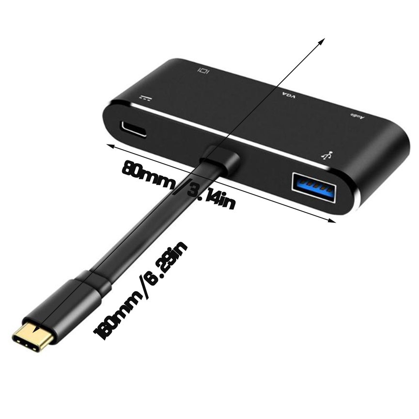 Bộ Chuyển Đổi 5 Trong 1 Usb Type C Sang Hdmi 4k Vga Usb 3.0