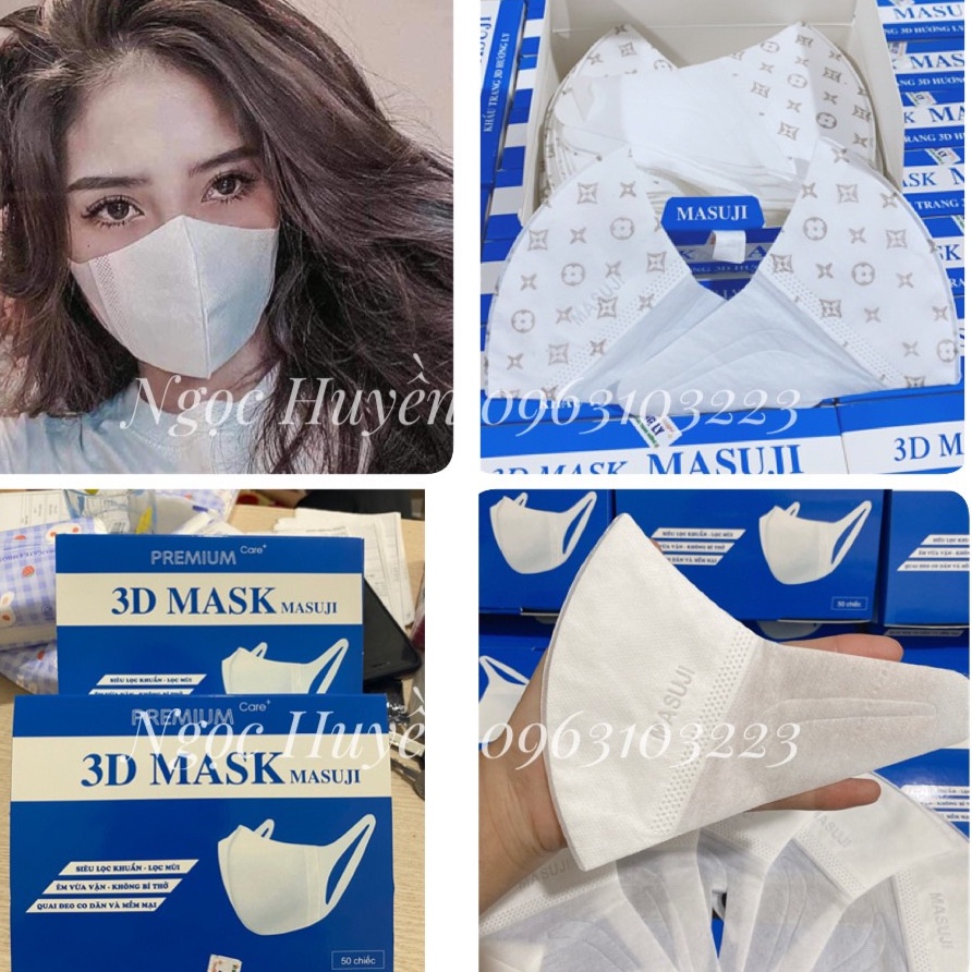 Hộp 50c Khẩu Trang 3D Mask Trơn, Họa Tiết Chính Hãng Công Ty( Monji, Duy Khánh)