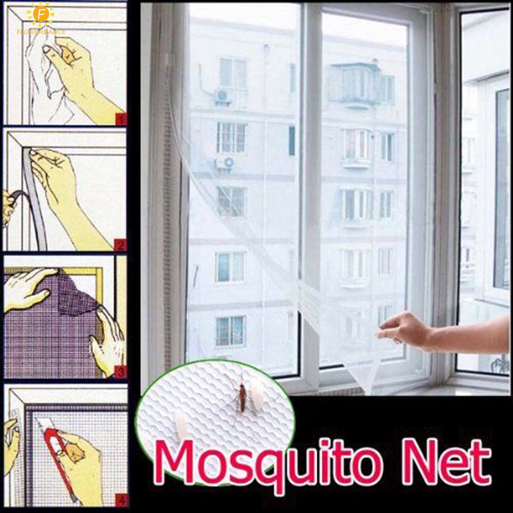 Cửa sổ màn hình lưới Muỗi Màu Trắng Net Cửa Sổ Màn Hình Rèm Tự dính Ngăn Chặn Lỗi Ong Bay TỰ LÀM Hộ Gia Đình Chống Muỗi cửa sổ màn hình lưới FLOWERDANCE