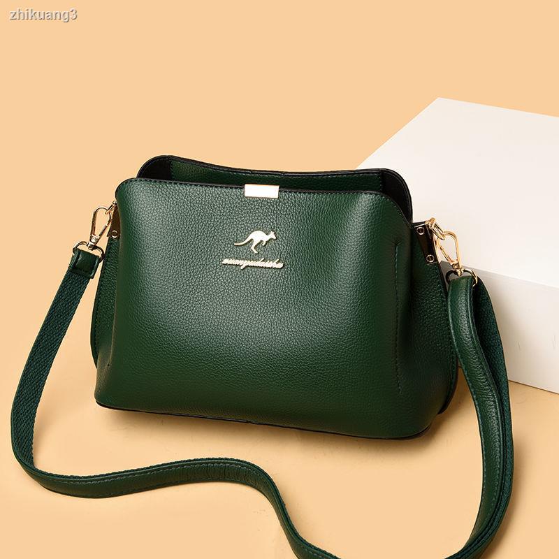 Túi Boutique Bé Gái Kangaroo Da Thật Túi Nữ 2021 Túi Xô Dung Tích Lớn Một Vai Phù Hợp Với Người Trung Niên Túi Mẹ Bò