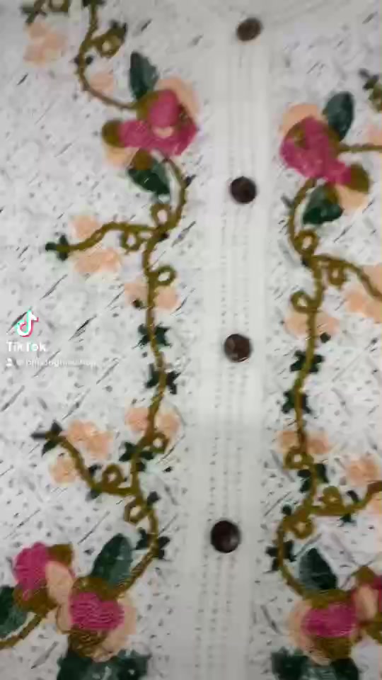 Áo len dệt kim khuy tay bồng hoạ tiết thổ cẩm hàng quảng châu Mã 189 | BigBuy360 - bigbuy360.vn