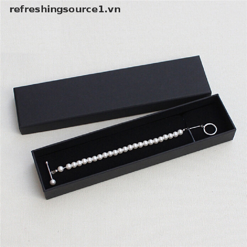 (FC) Hộp Đựng Trang Sức Làm Quà Tặng Bằng Giấy Đen (Vòng cổ / Nhẫn / Bông Tai)