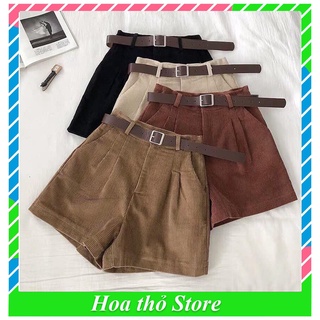 Quần short lưng cao,vải nhung thời trang cá tính cho nữ