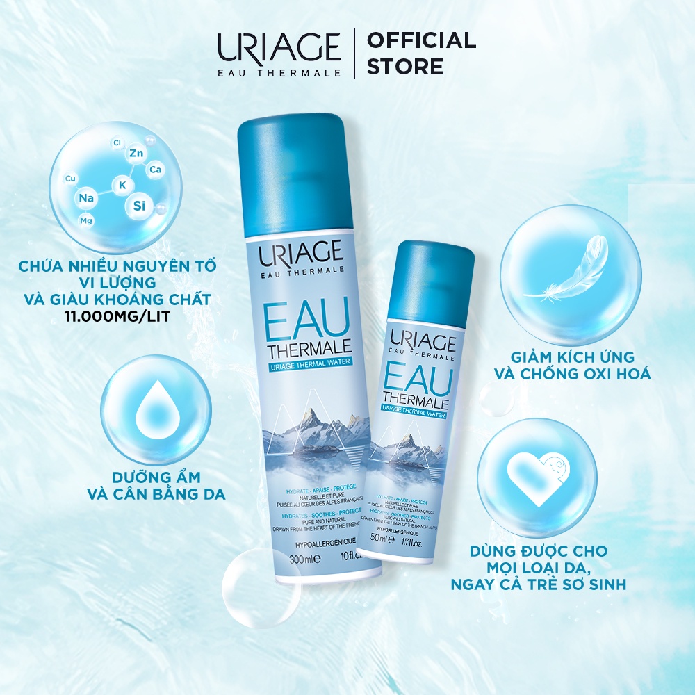 Xịt khoáng cấp ẩm URIAGE THERMAL WATER 50ml