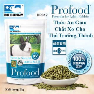 Thức Ăn Thỏ Trưởng Thành Dr Bunny giúp bổ sung chất xơ 1kg