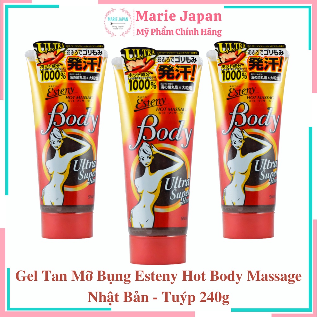 Gel Tan Mỡ Bụng Esteny Hot Body Massage Nhật Bản - Tuýp 240g