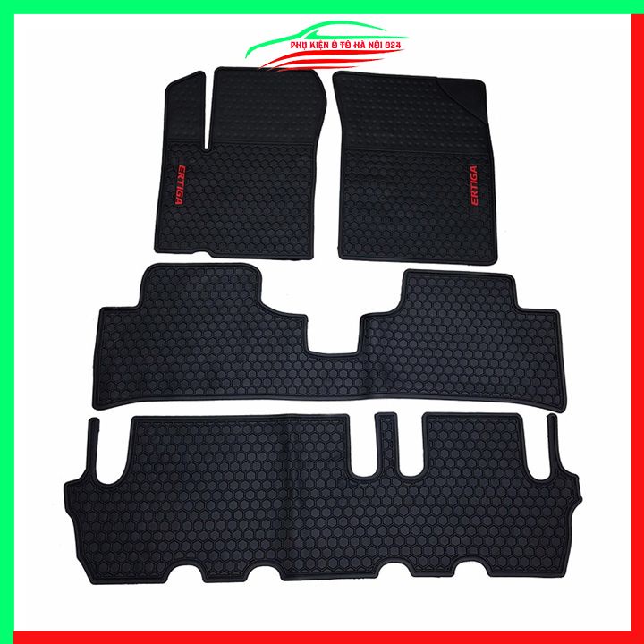 Thảm lót sàn cao su cho xe Ertiga 2018-2023 mẫu 3 ghế hàng chuẩn theo xe chịu lực tốt