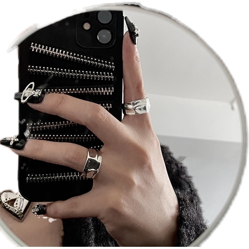 Nhẫn Đeo Tay Bản Rộng Tạo Hình Học Phong Cách Thời Trang Nhật Hàn