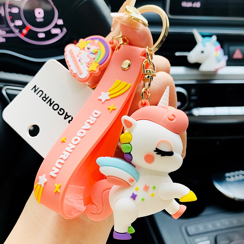 Mới Móc Khóa Hình Ngựa Cầu Vồng Sáng Tạo