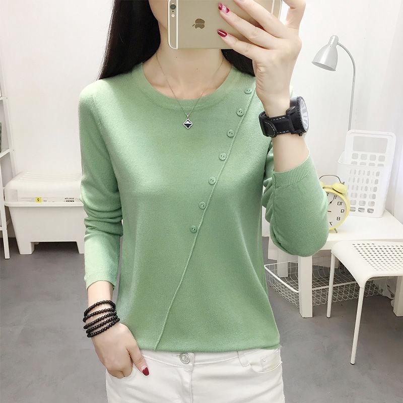 Áo Sweater Cổ Tròn Dáng Rộng Thiết Kế Mới Thời Trang Mùa Thu Đông Theo Phong Cách Hàn Quốc Cho Nữ
