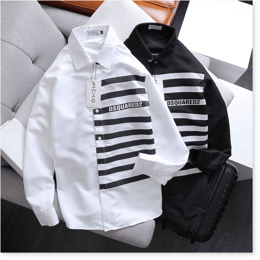 Áo sơ mi in thêu kẻ sọc ngang cực đẹp , hot , kiểu hàn quốc KME FASHION