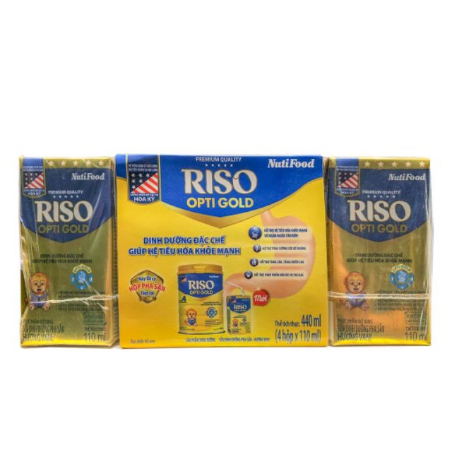 Sữa Bột Pha Sẵn Nutifood Riso Opti Gold Thùng 48 Hộp x 110ml