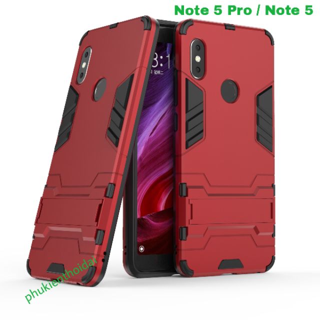 Redmi Note 5 Pro / Note 5 ốp lưng chống sốc Iron Man Iring cao cấp giá đỡ xem phim