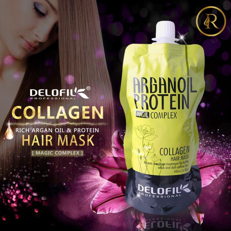 Túi Dầu Hấp Phục Hồi Dưỡng Ẩm DELOFIL Collagen Hair Mask 500ml