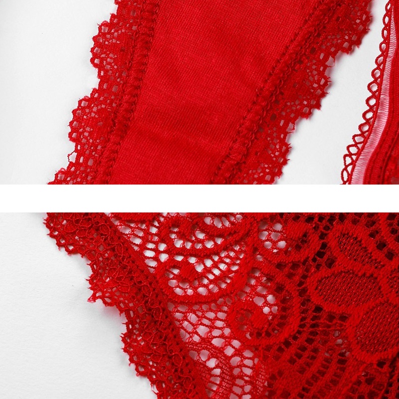 AOFEIQIKE AOFEIQIKE Set 3 Quần Lót Ren Mềm Mại Lưng Thấp Thiết Kế Khoét Lỗ Quyến Rũ Cho Nữ