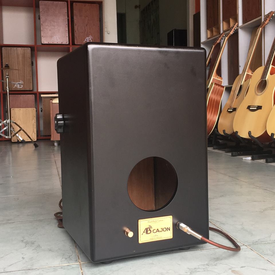 Trống cajon có lắp EQ tặng kèm bao đựng,dây jack