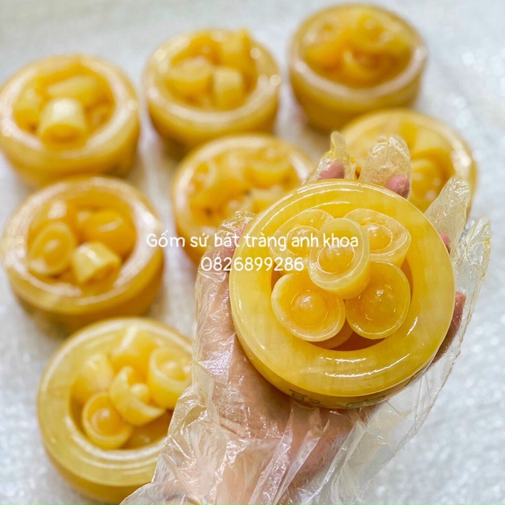 ( Sẵn Hàng) Bát vàng Bát Tụ Bảo Đá Ngọc Hoàng Long Chiêu Tài kích thước 10cm